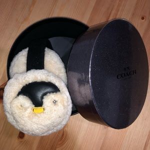 Coach Boxed Penguin Shearling Ear Muffs